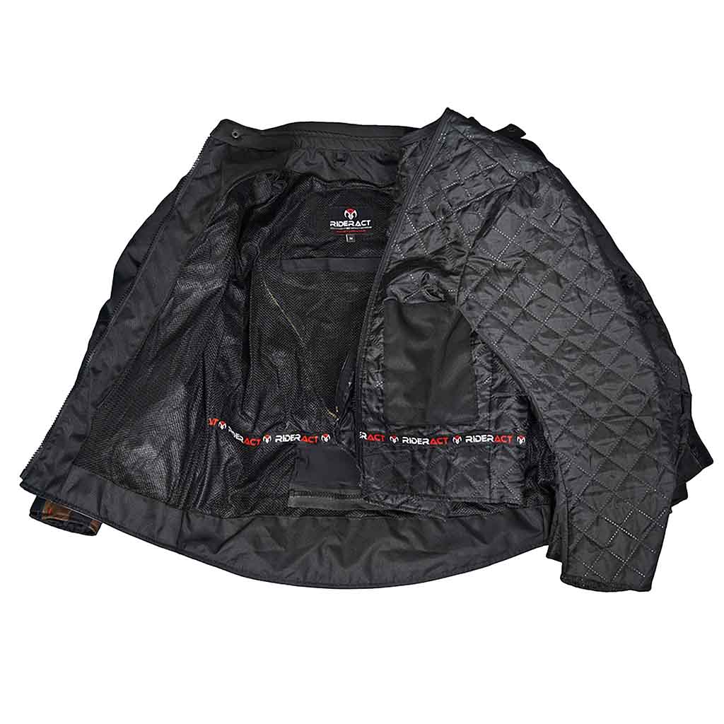 Black quilted motorcycle jacket 