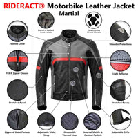 Martial motorbike jacket infographics