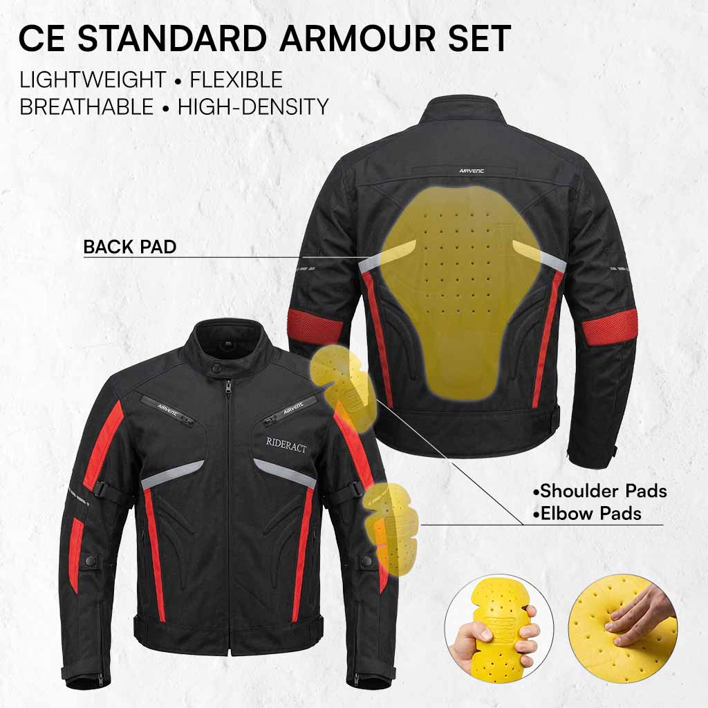 Motorbike Riding Jacket CE standard size Armors Internal pockets