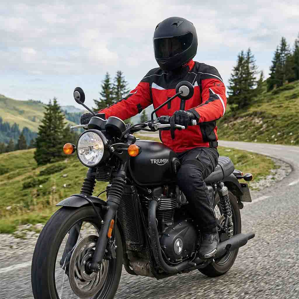 RIDERACT motorbike jacket waterproof Evolve red