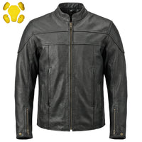 Black leather motorcycle jacket 