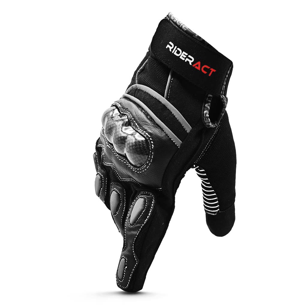 Leather motorcycle gloves