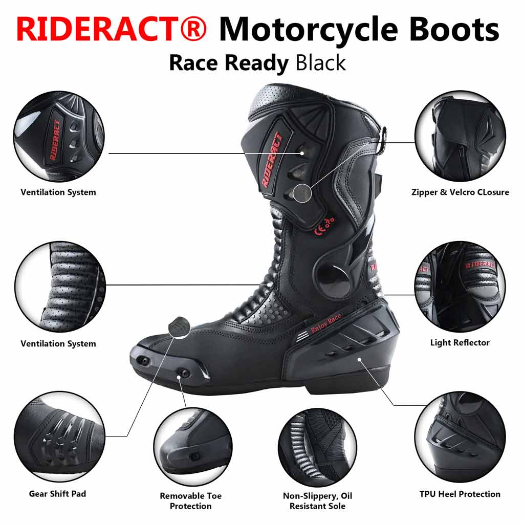 Racing Motorcycle boots black