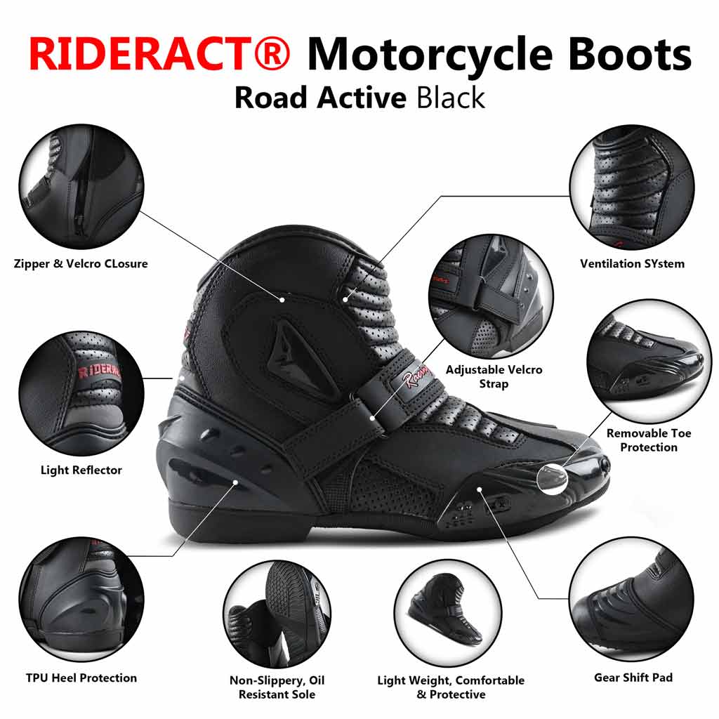 road Motorcycle Boots black